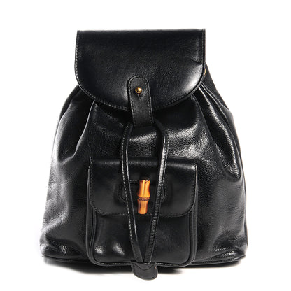 Gucci Leather Bamboo Backpack Black 1 of 8