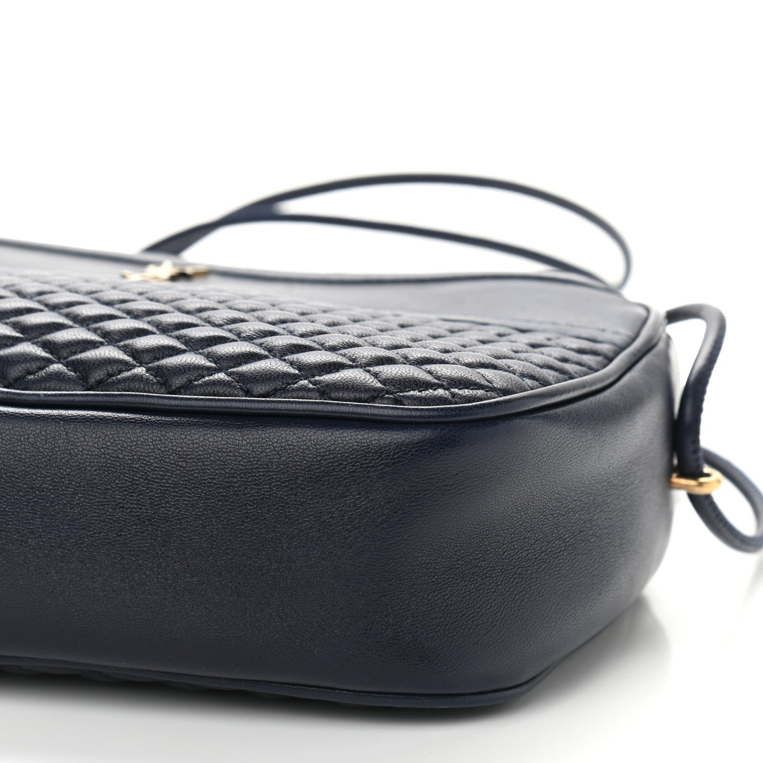Saint Laurent Lambskin Quilted Victoire Camera Bag Deep Marine 9 of 11