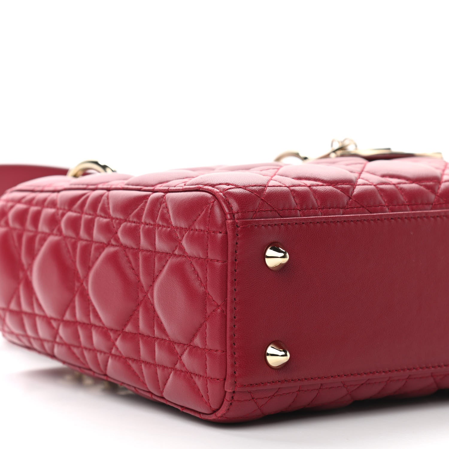 Christian Dior Lambskin Cannage Small Lucky Badges My Lady Dior Red 9 of 13