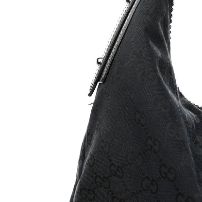 Gucci Monogram Large Horsebit Chain Hobo Black 14 of 15