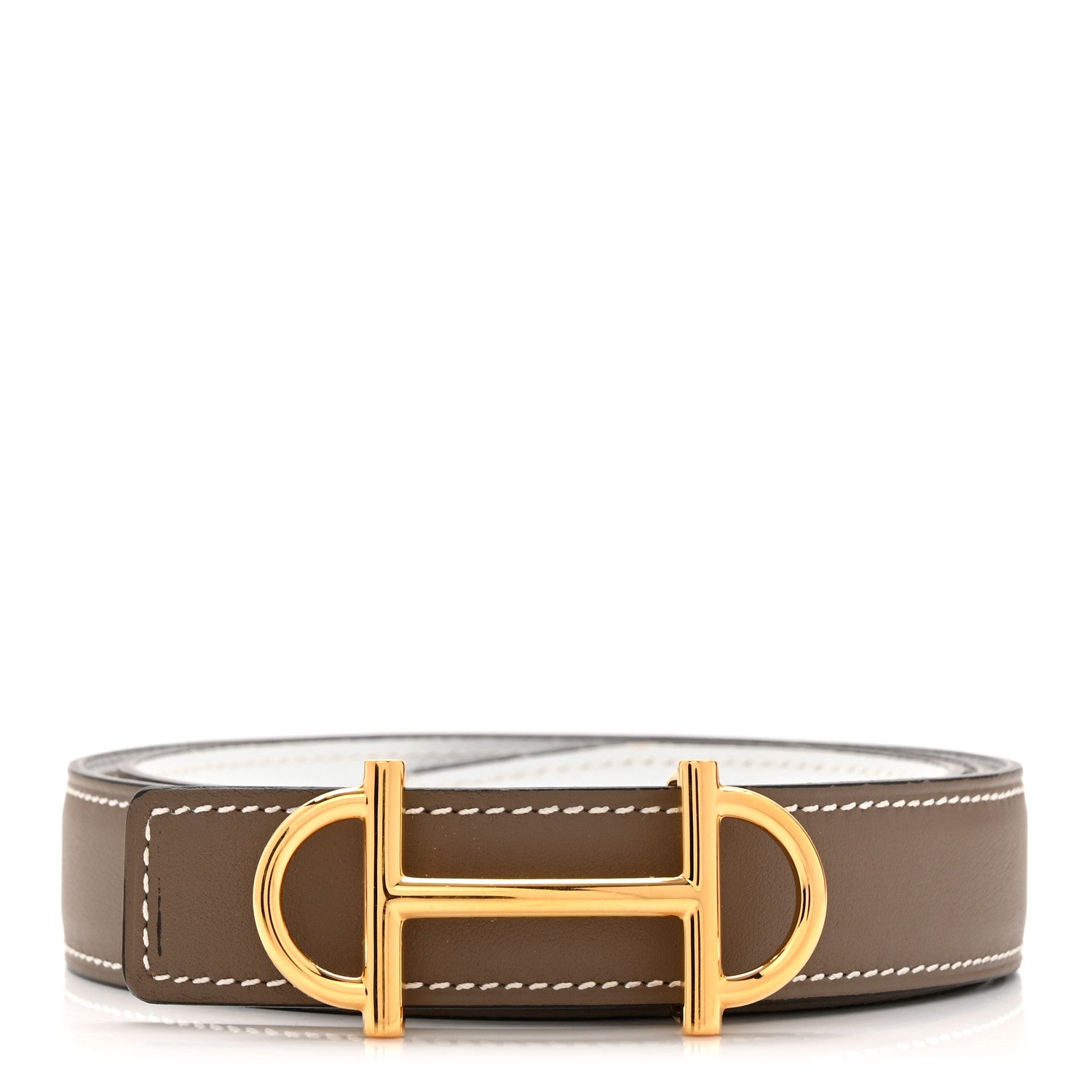 Hermes Epsom Swift 24mm Gamma Belt 75 30 Etoupe White 1 of 7