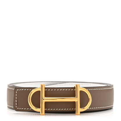 Hermes Epsom Swift 24mm Gamma Belt 75 30 Etoupe White 1 of 7