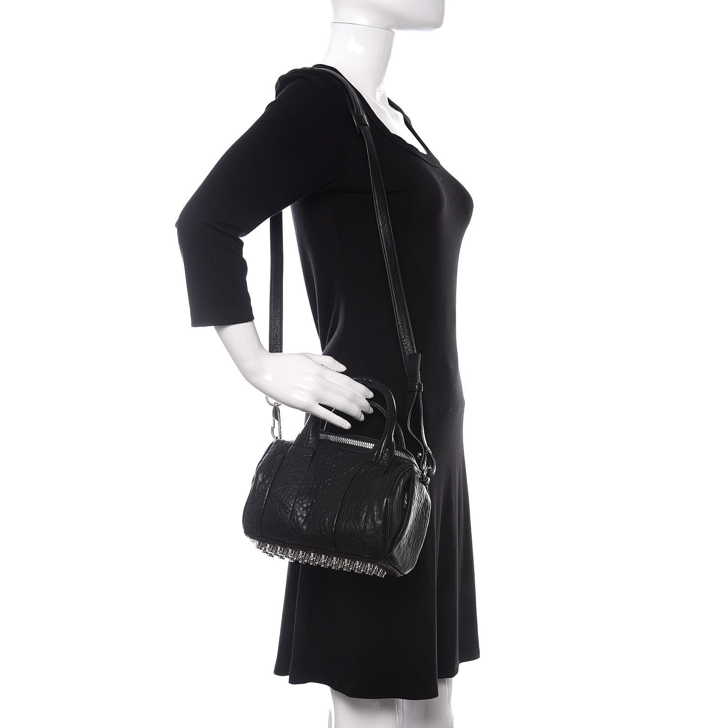 Alexander Wang Pebbled Lambskin Mini Rockie Black Rhodium Hardware 2 of 9