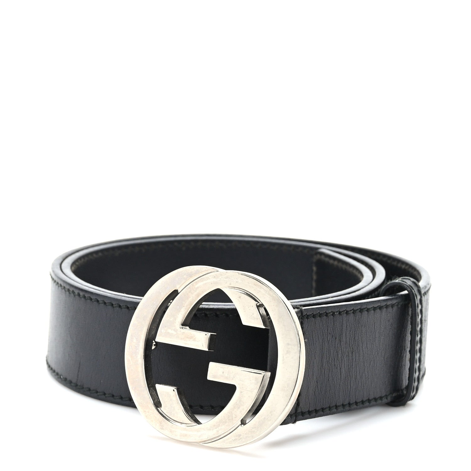 Gucci Calfskin Interlocking G 40mm Belt 85 34 Black 1 of 5
