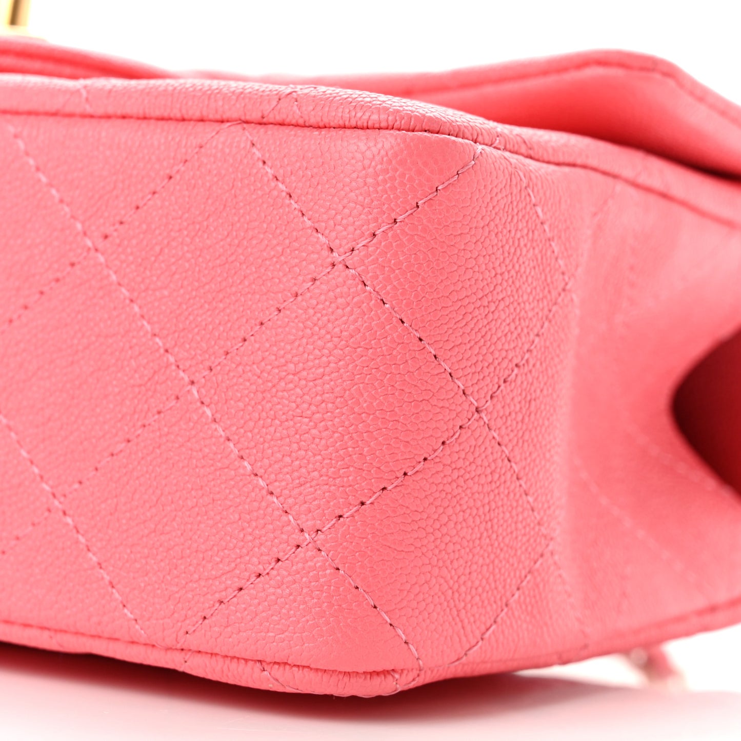 Caviar Quilted Mini Top Handle Rectangular Flap Pink