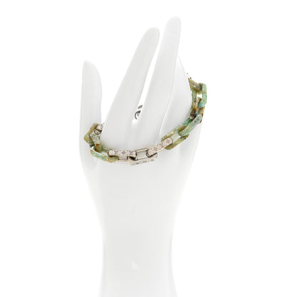 Louis Vuitton Metal Resin Monogram Chain Bracelet  Silver 2 of 5