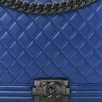 Chanel Calfskin Quilted New Medium Boy Flap Blue 8 of 11