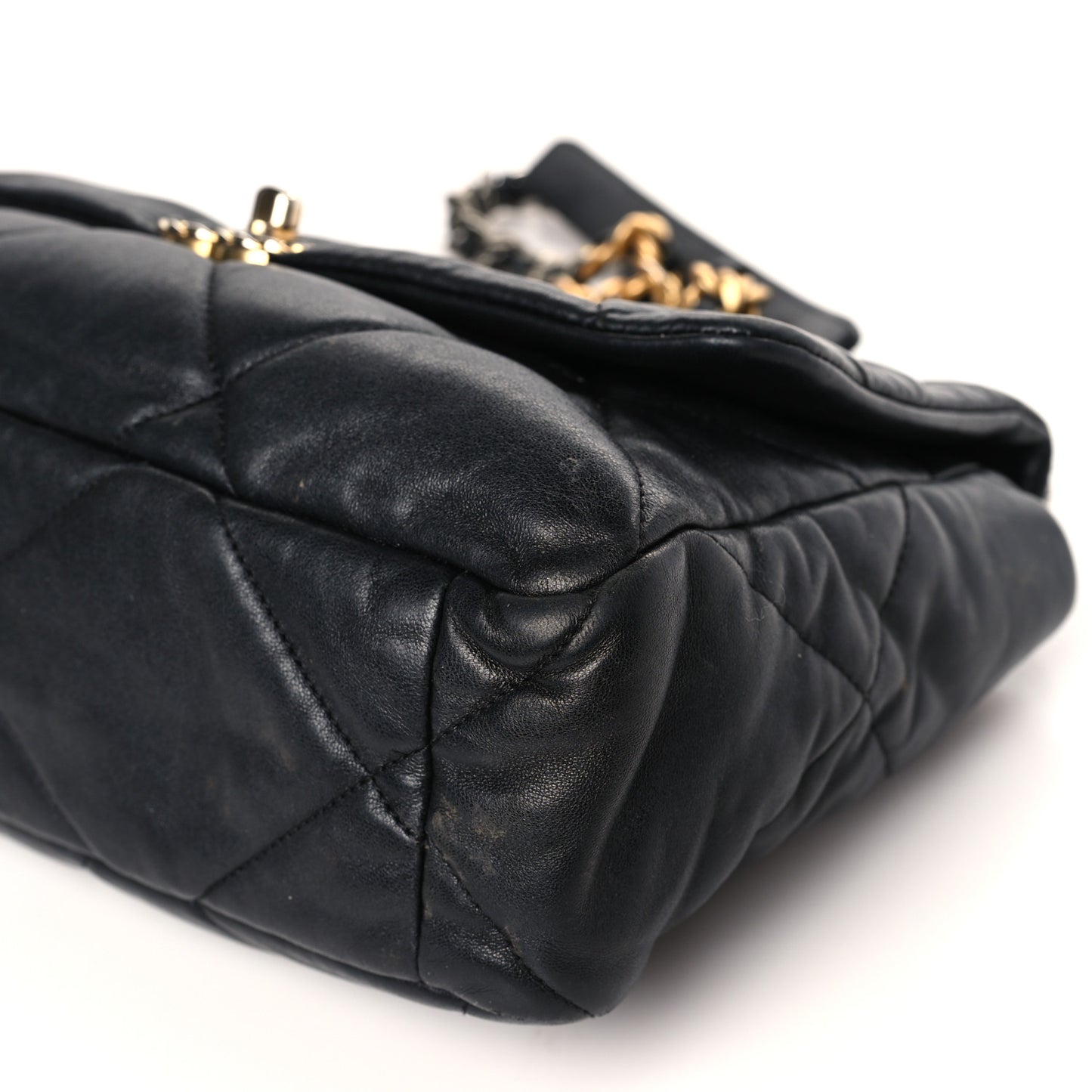 Lambskin Quilted Large Chanel 19 Flap Black