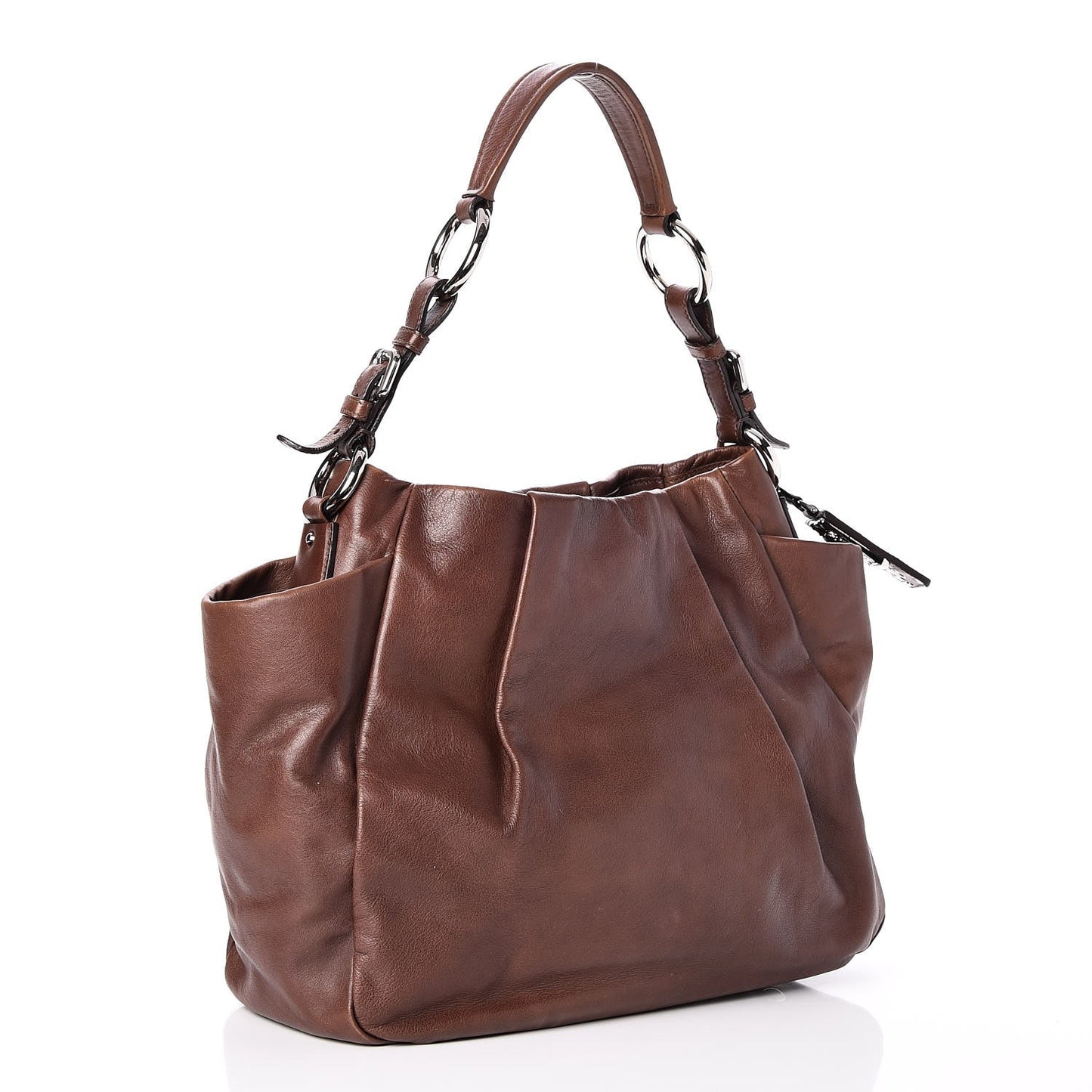 Soft Calf Pleated Hobo Nocciolo