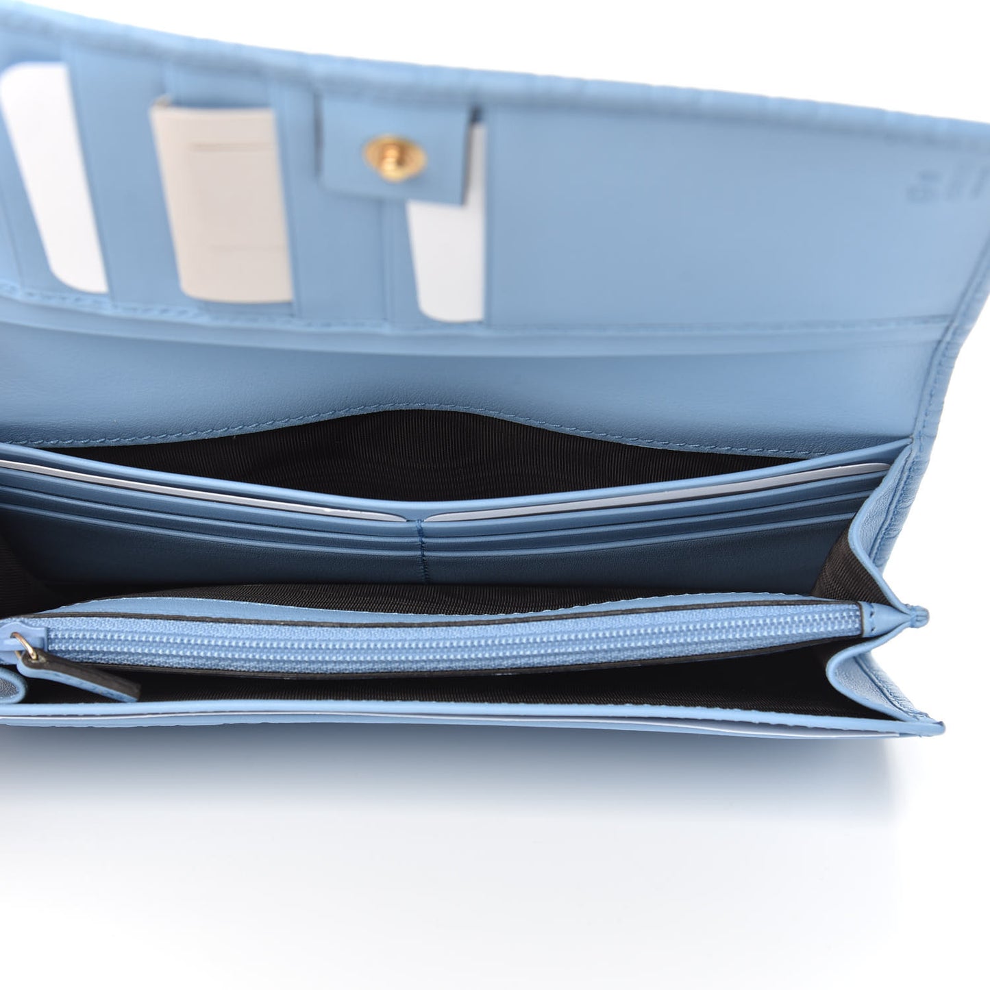Soft Microguccissima Continental Wallet Mineral Blue
