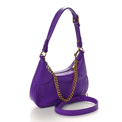 Gucci Goatskin Small Aphrodite Shoulder Bag Shine Purple 3 of 12