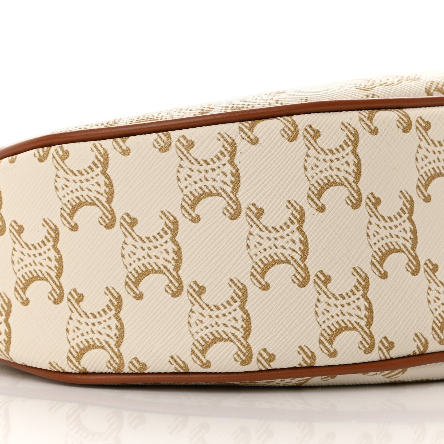 Canvas Calfskin Ava Triomphe Shoulder Bag White