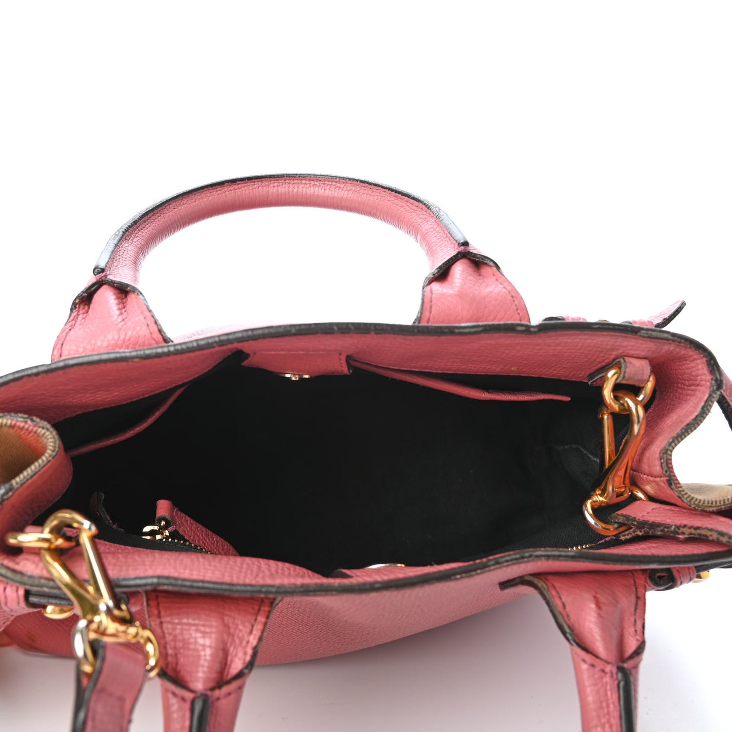 Grainy Calfskin House Check Small Banner Tote Mauve Pink