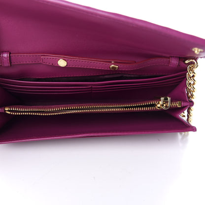 Miu Miu Nappa Matelasse Wallet On Chain Fuxia 5 of 9