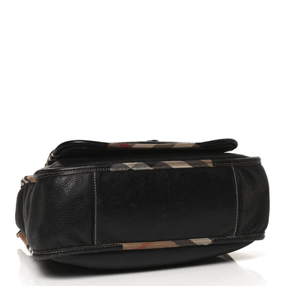 Burberry Calfskin Nova Check Trim Shoulder Bag Black 4 of 14