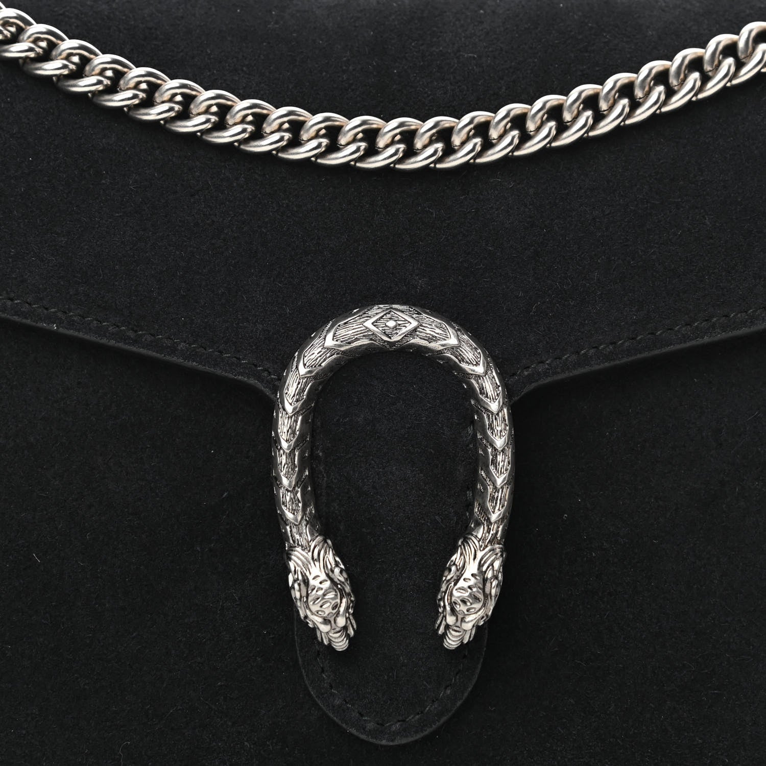 Gucci Suede Mini Dionysus Chain Wallet Black 8 of 10