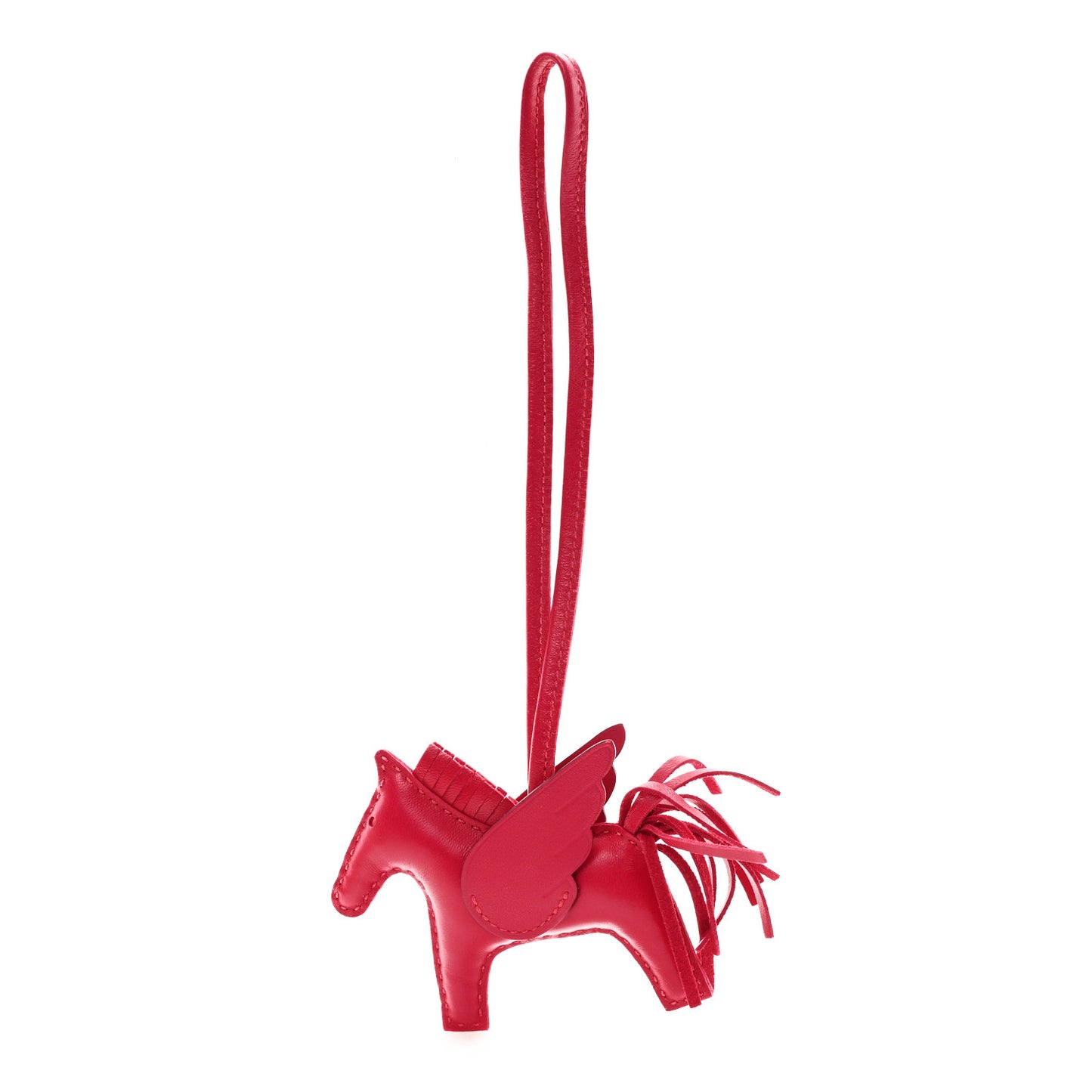 Milo Lambskin Grigri Rodeo Pegase Horse Bag Charm PM Framboise