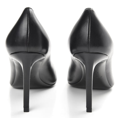 Saint Laurent Calfskin Paris Peep Toe 80 Escarpin Pumps 37.5 Black 6 of 8