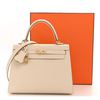 Hermes Epsom Kelly Sellier 25 Craie 10 of 10