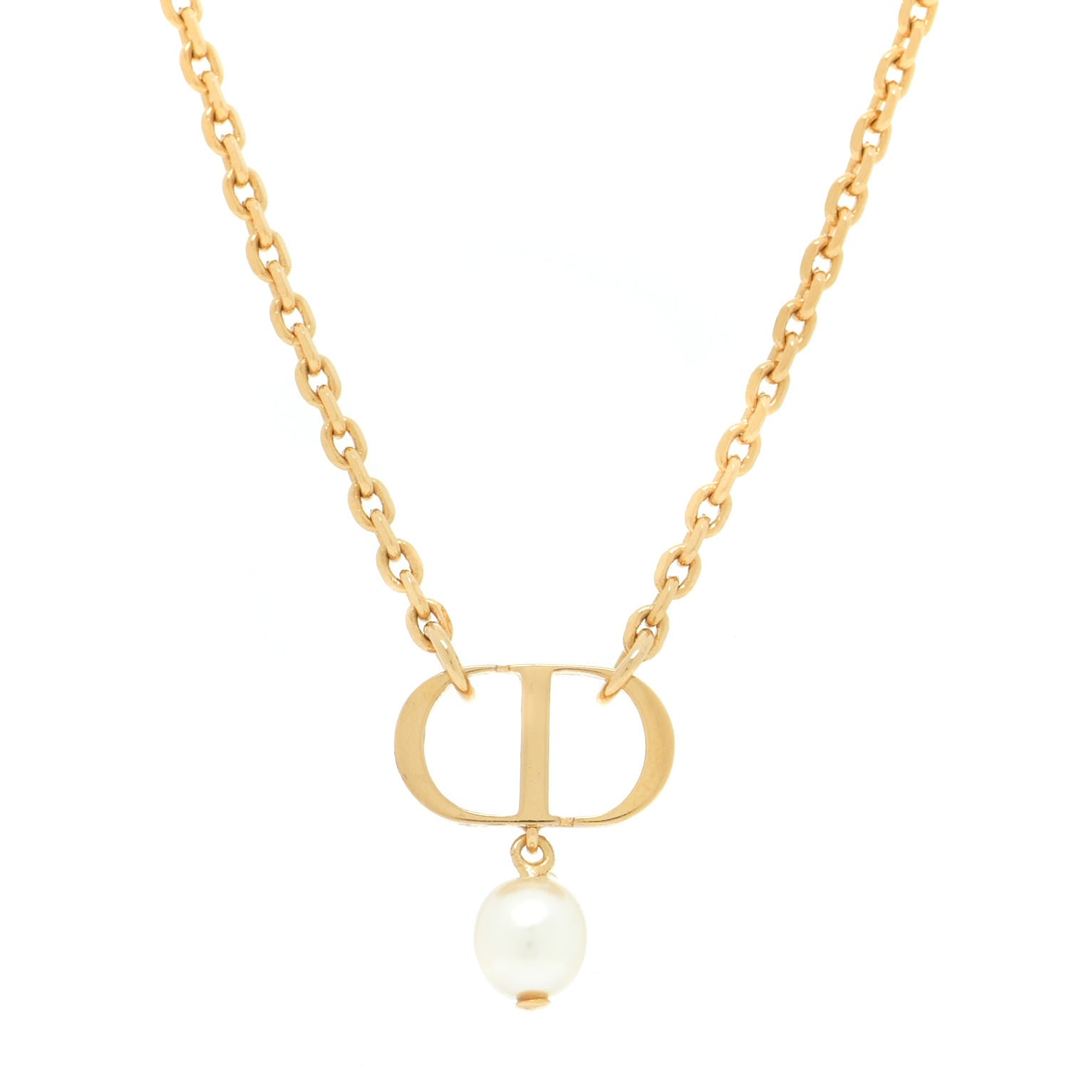Christian Dior Pearl Petit CD Necklace Gold 4 of 6