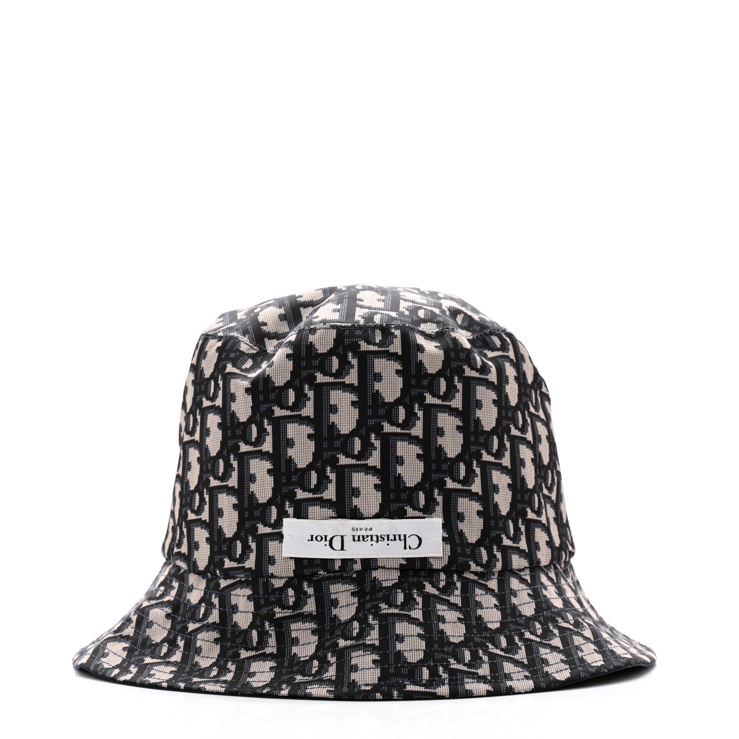 Christian Dior Polyester Cotton Oblique Teddy-D Brim Bucket Hat Blue 11 of 15