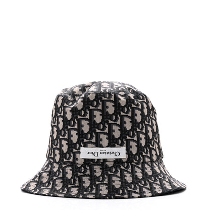 Christian Dior Polyester Cotton Oblique Teddy-D Brim Bucket Hat Blue 11 of 15