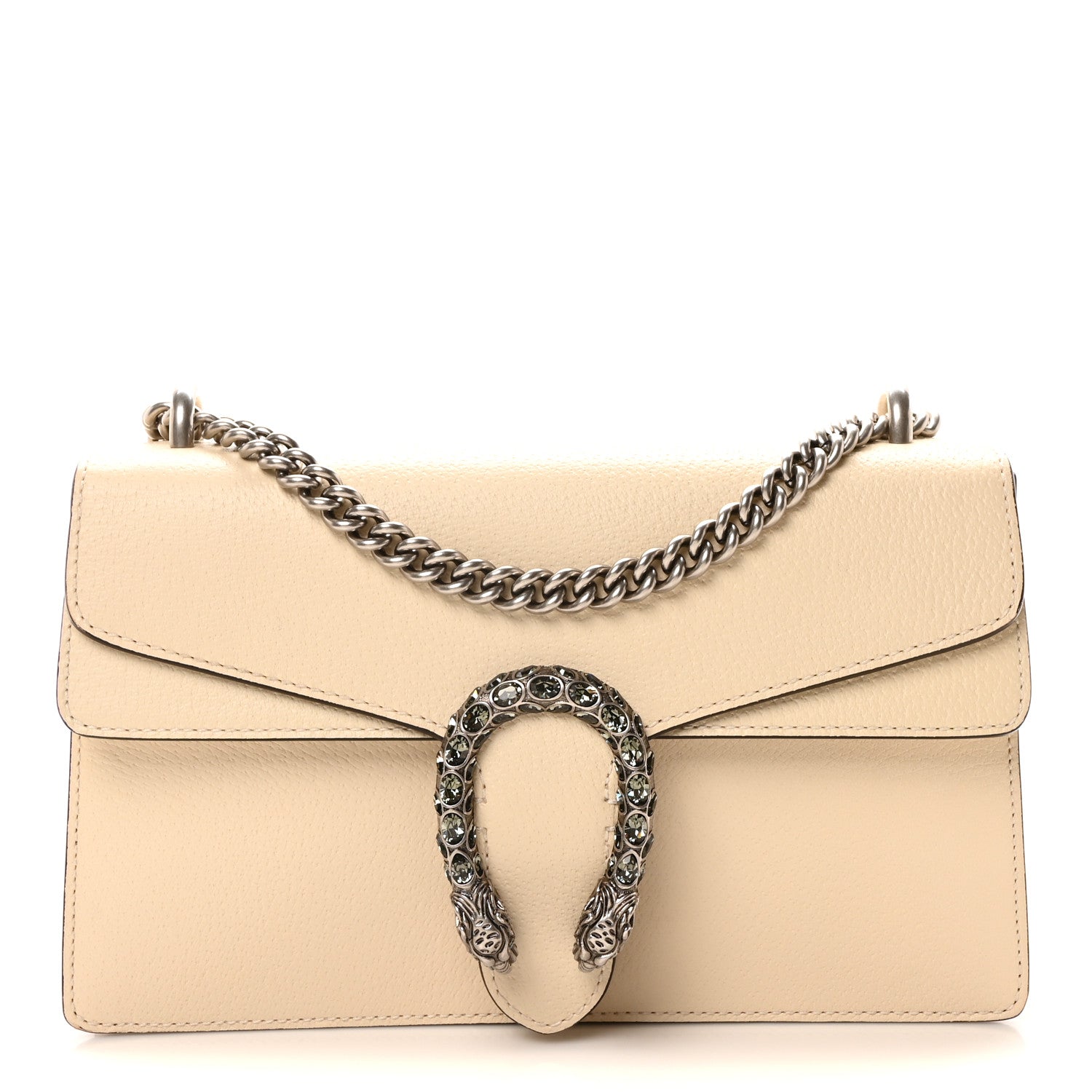 Gucci Textured Calfskin Crystal Small Dionysus Shoulder Bag Mystic White 1 of 10