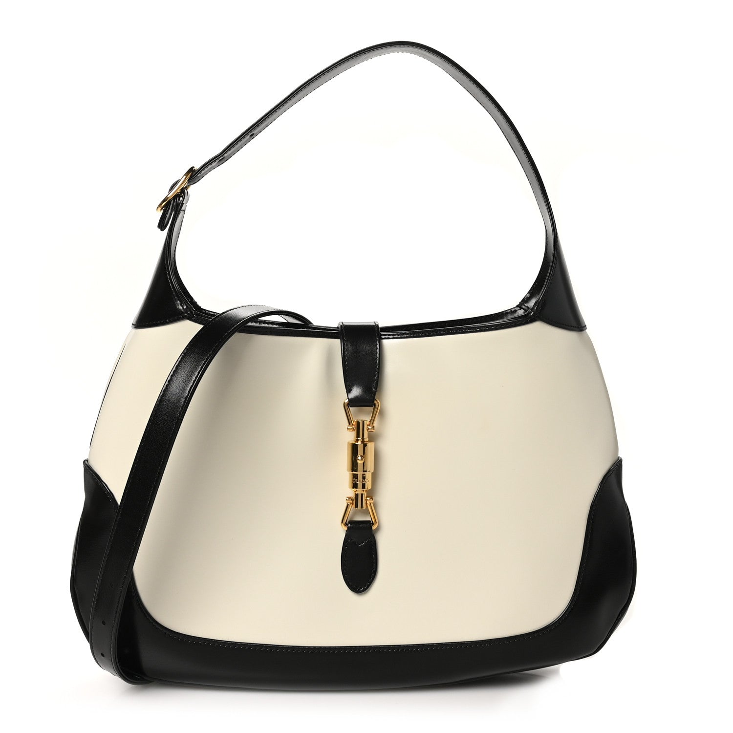 Gucci Boarded Dyana Lux Calfskin Bi-Color Medium Jackie 1961 Hobo Mystic White Black 1 of 10