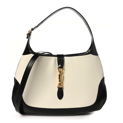 Gucci Boarded Dyana Lux Calfskin Bi-Color Medium Jackie 1961 Hobo Mystic White Black 1 of 10