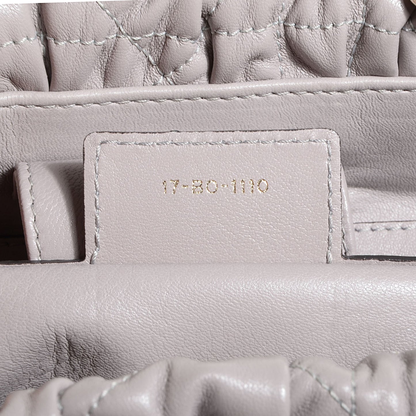 Gaufre Lambskin Cannage Delices Tote Grey