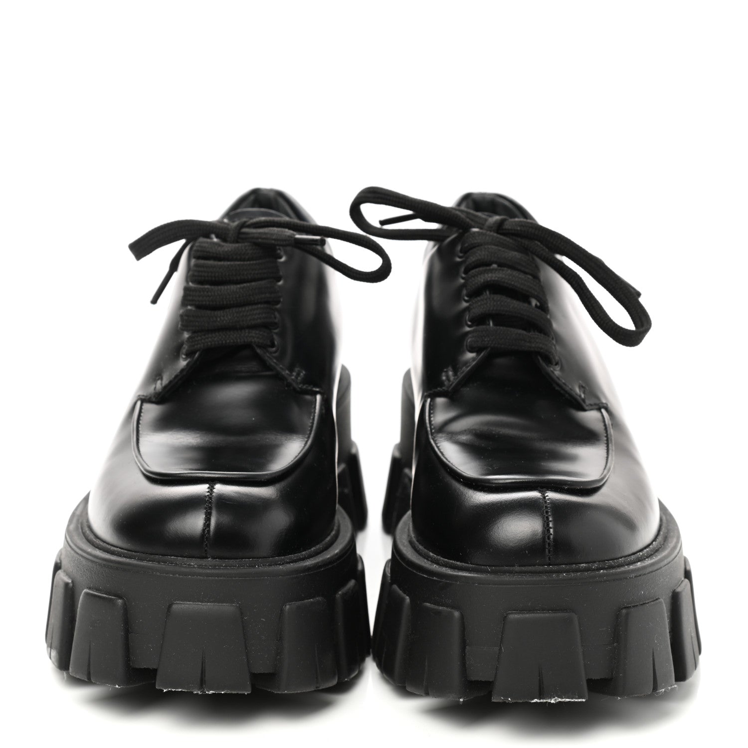 Prada Spazzolato Rois Monolith 55mm Derby Loafers 35 Black 2 of 9