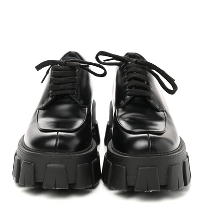 Prada Spazzolato Rois Monolith 55mm Derby Loafers 35 Black 2 of 9