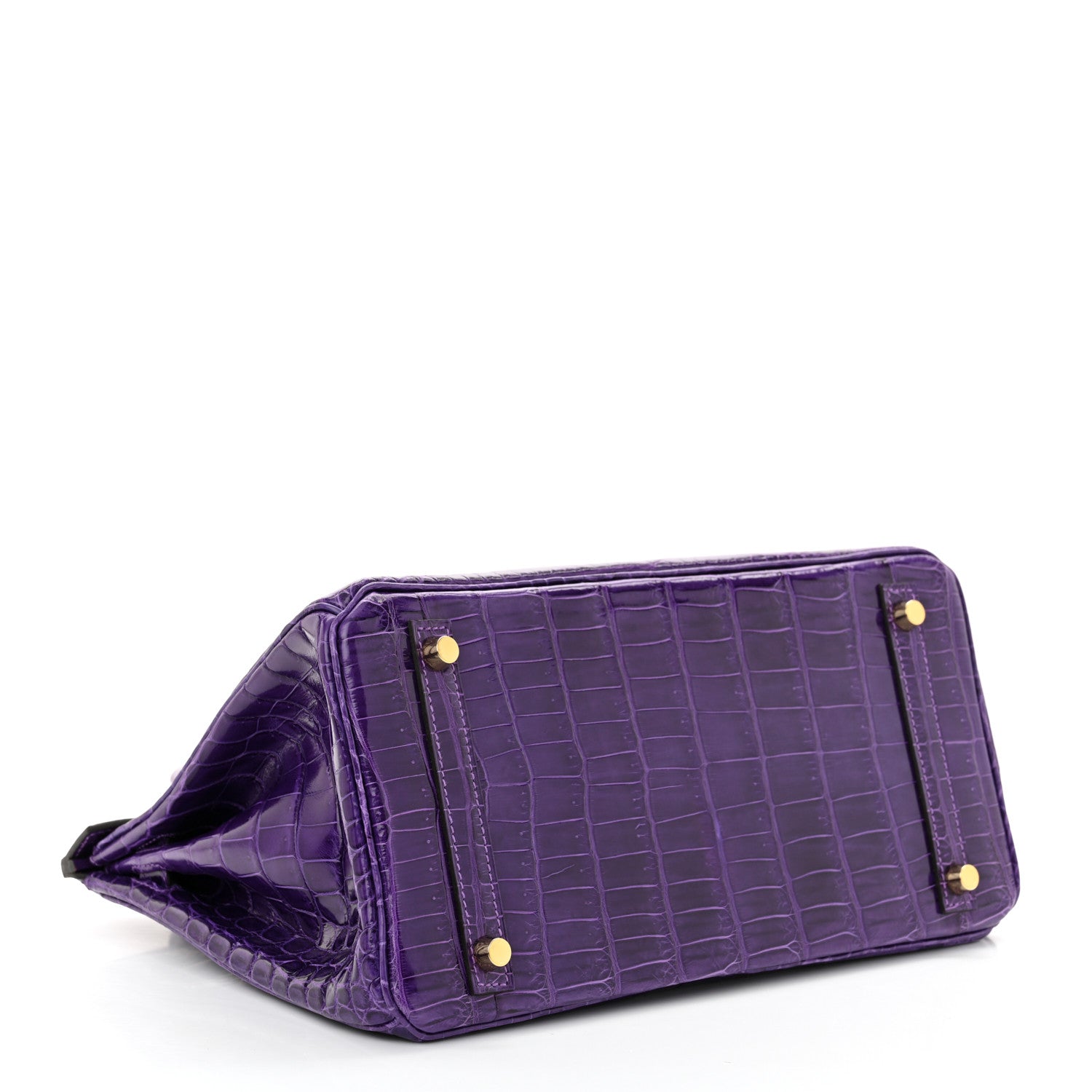 Hermes Shiny Niloticus Crocodile Birkin 30 Ultraviolet 4 of 13
