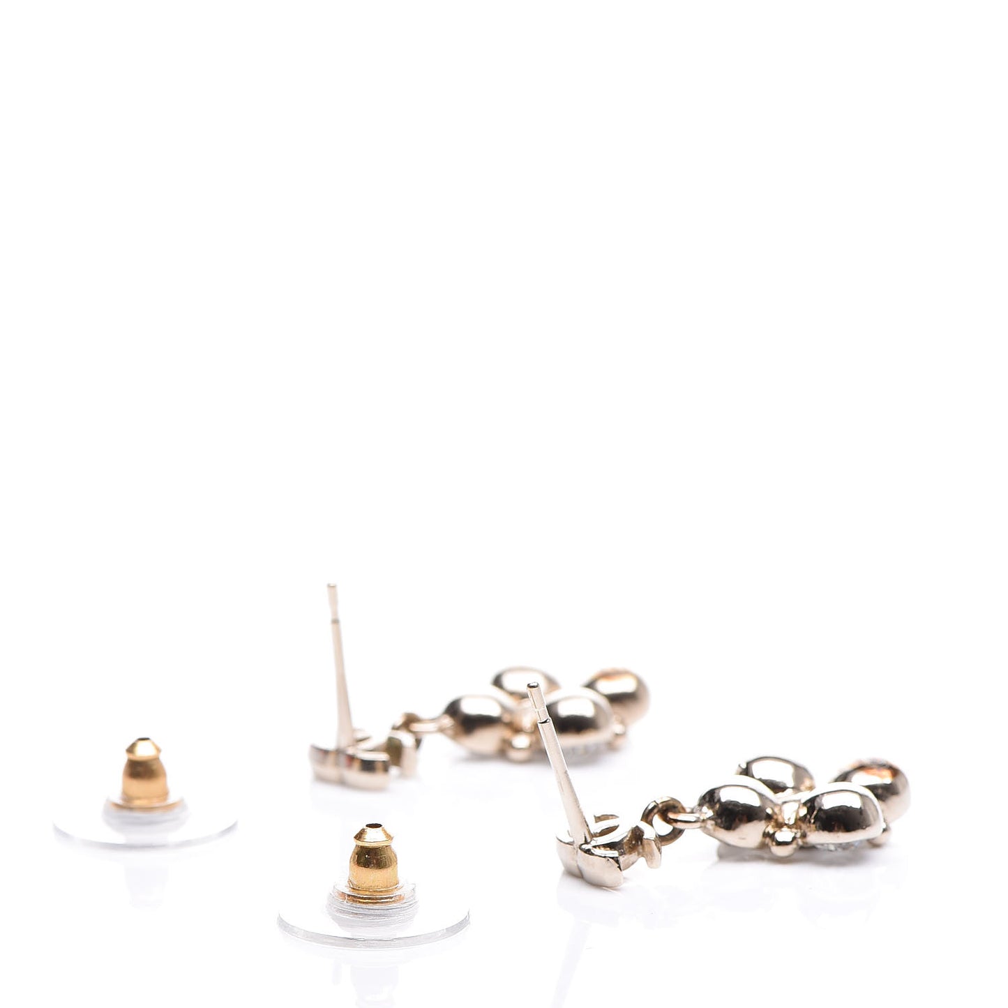 Crystal CC Drop Earrings Gold
