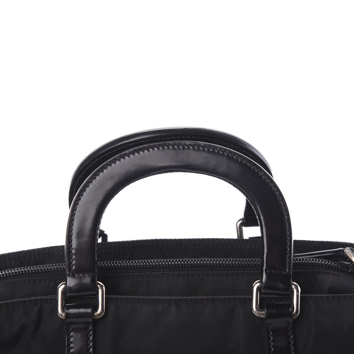 Prada Tessuto Nylon Spazzolato Logo Tote Black 9 of 11