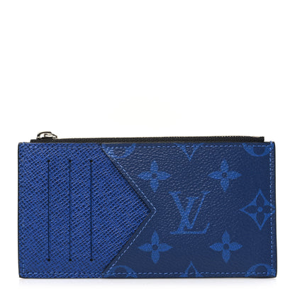 Louis Vuitton Monogram Taiga Coin Card Holder Cobalt 1 of 6