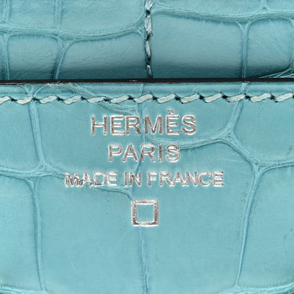 Hermes Matte Alligator Constance Short Wallet Bleu Paon 6 of 9