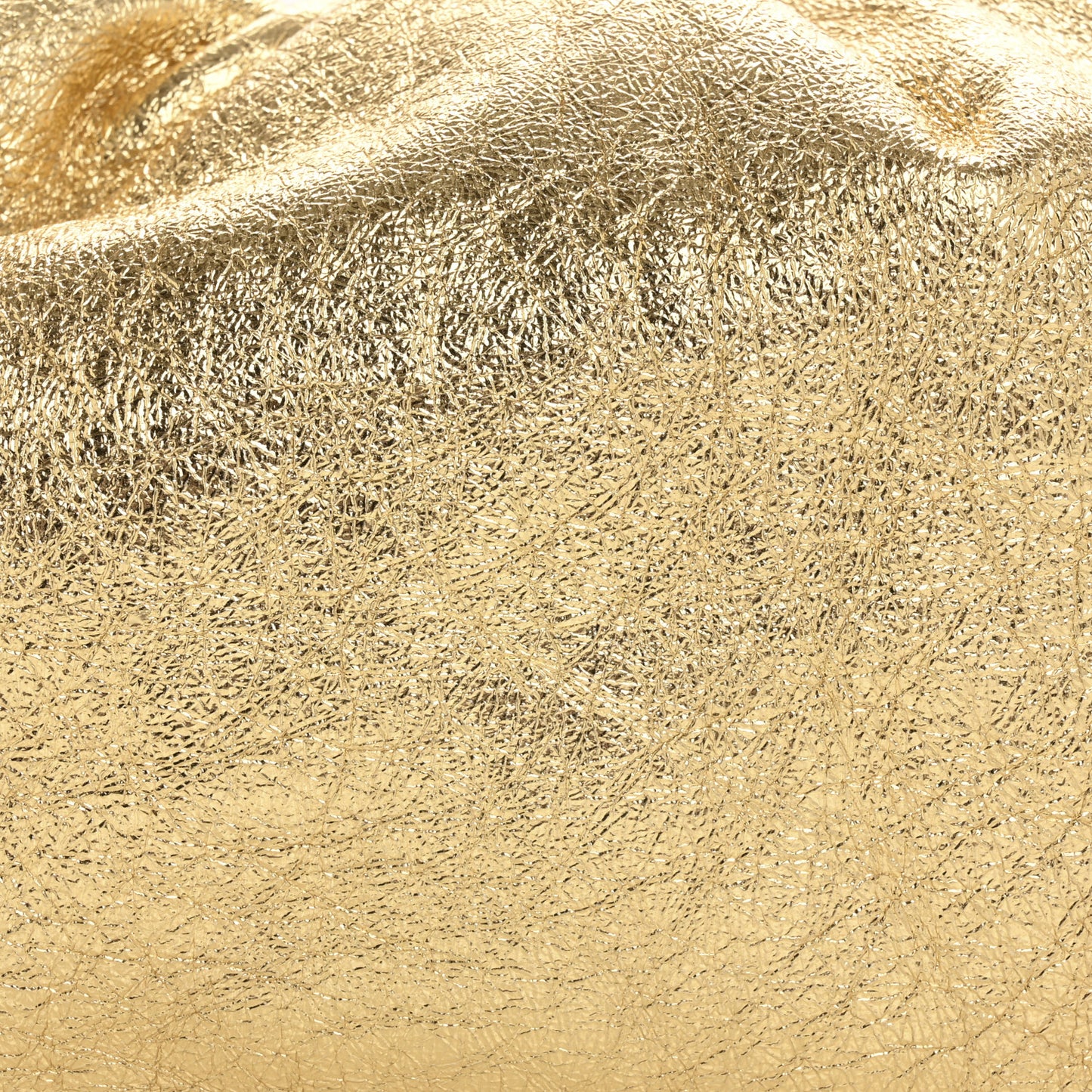 Metallic Crinkled Lambskin The Pouch Oversized Clutch Oro