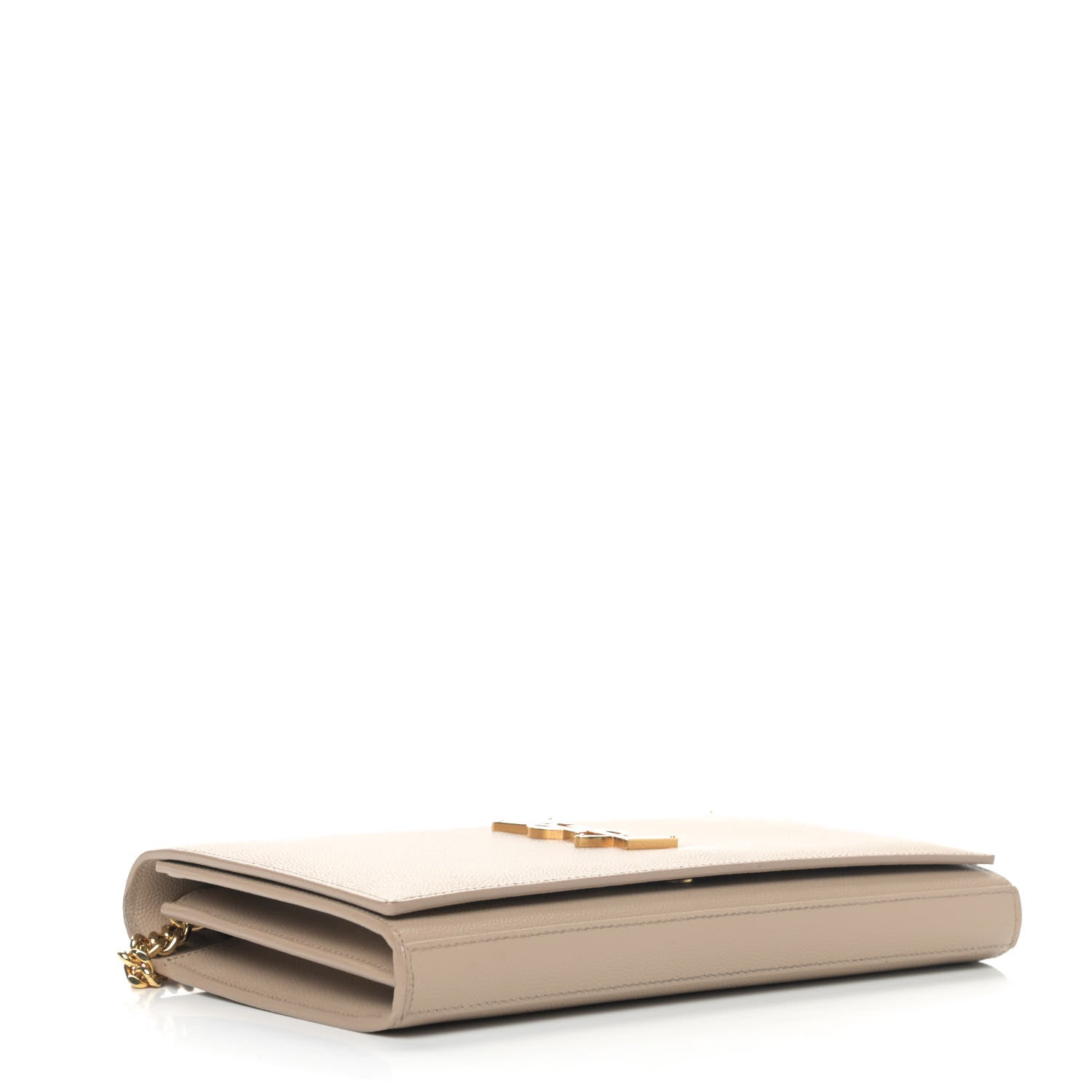 Saint Laurent Grain De Poudre Monogram Chain Wallet Dark Beige 3 of 6