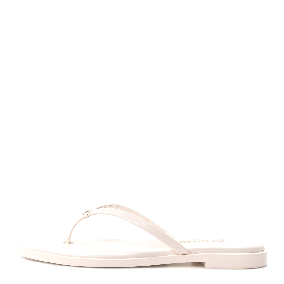 Goatskin CC Times Square Thong Sandals 38 White
