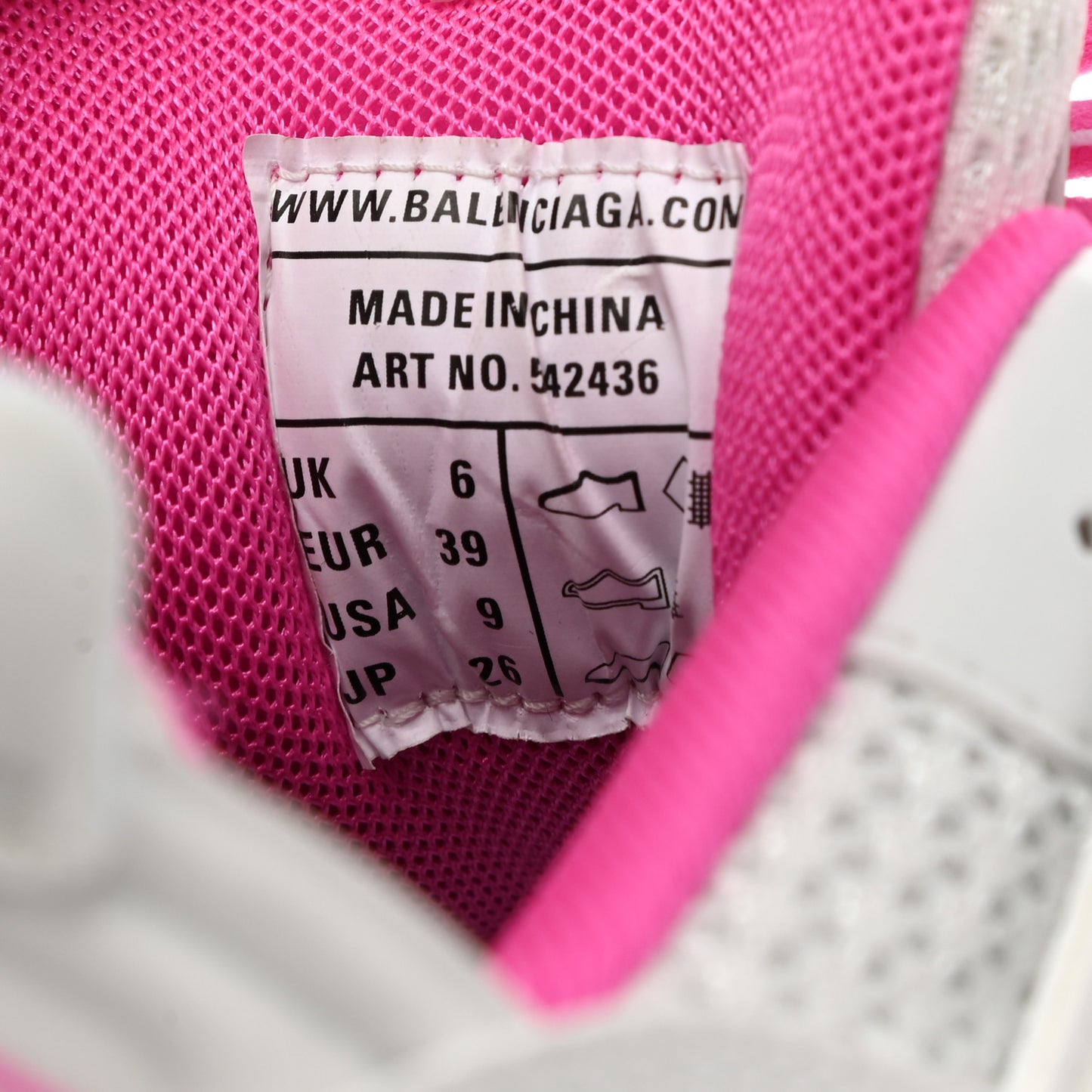 Mesh Rubber Bi-Color Womens Track Sneakers 39 White Fluo Pink