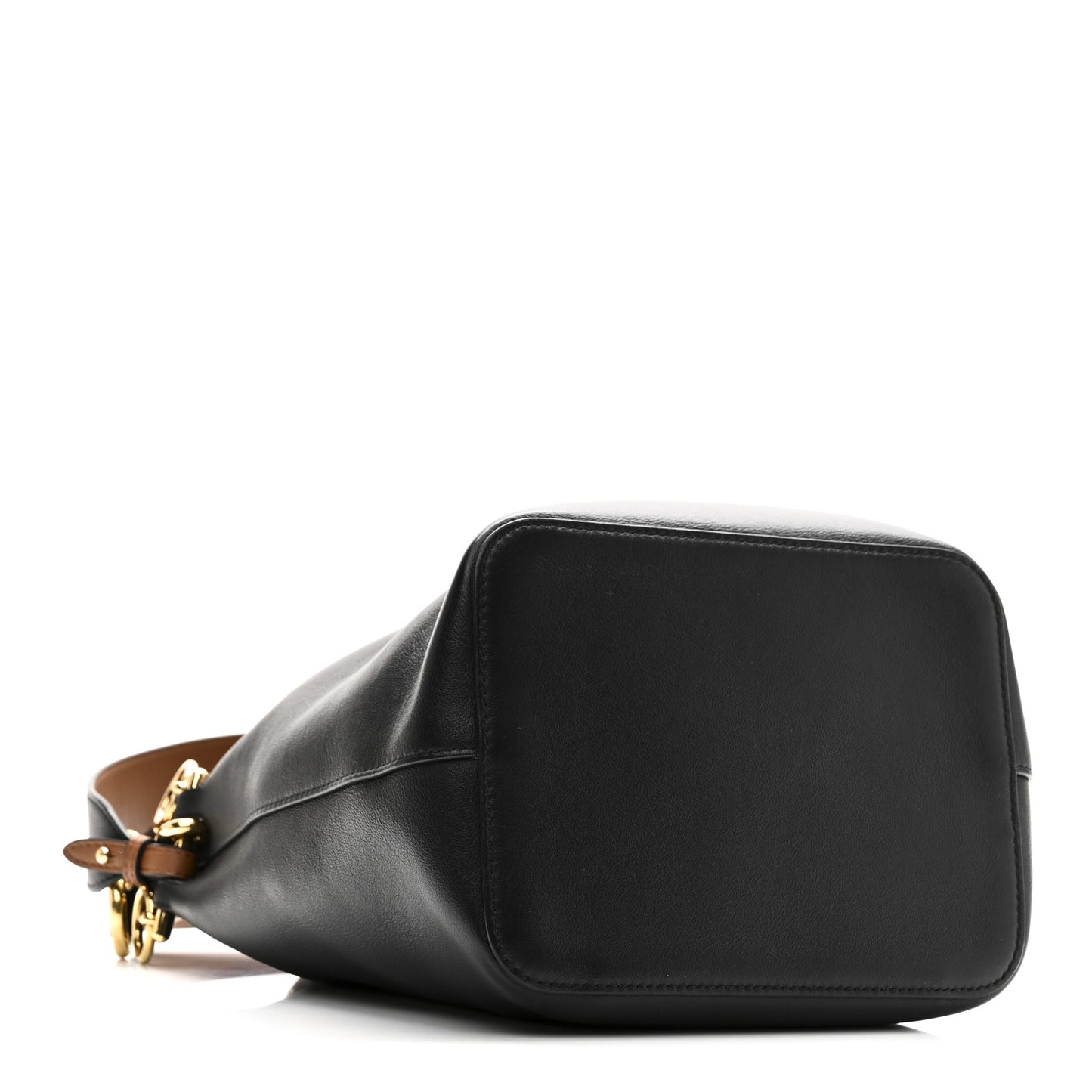 Vitello Grace F is Fendi Stamp Patch Perforated Small Mon Tresor Bucket Bag Black