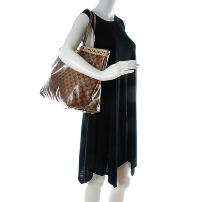 Gucci Crystal Monogram Snakeskin Large Babouska Shopping Tote 2 of 8