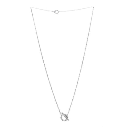 Hermes 18K White Gold Diamond Finesse Pendant Necklace 3 of 7