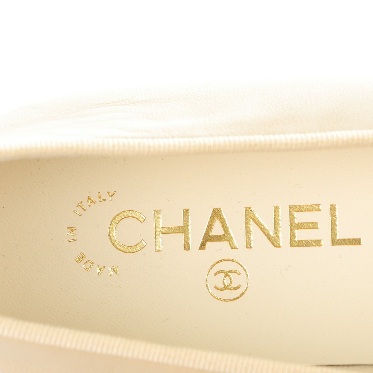 Lambskin Cap Toe Ballerina Flats 41 Light Beige