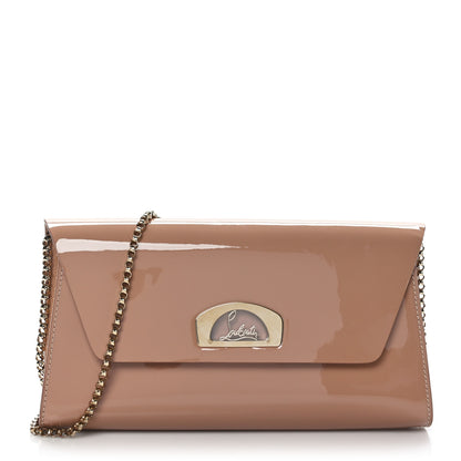 Christian Louboutin Patent Vero Dodat Clutch Nude 1 of 8