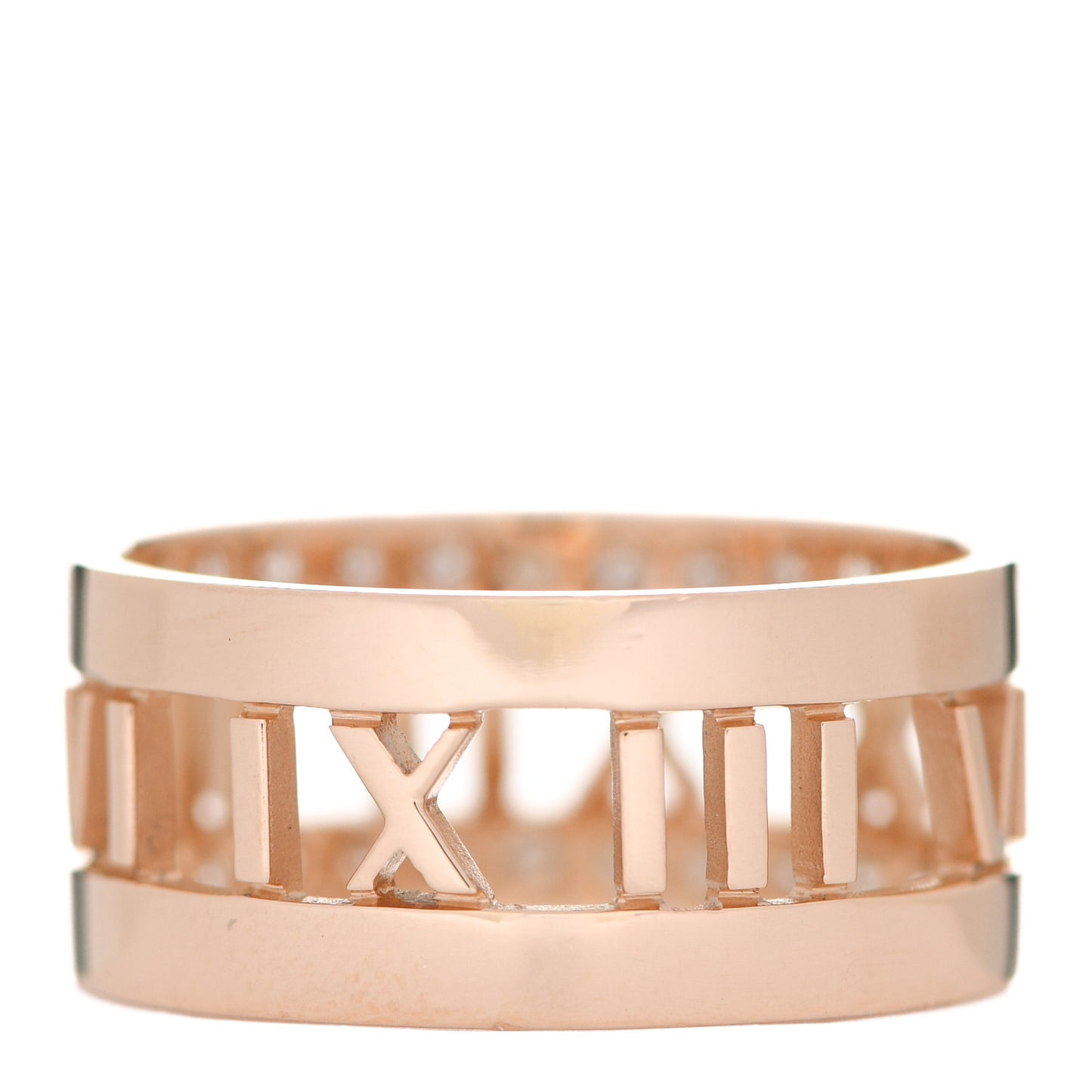 18K Rose Gold Diamond Wide Atlas Open Ring 54 7