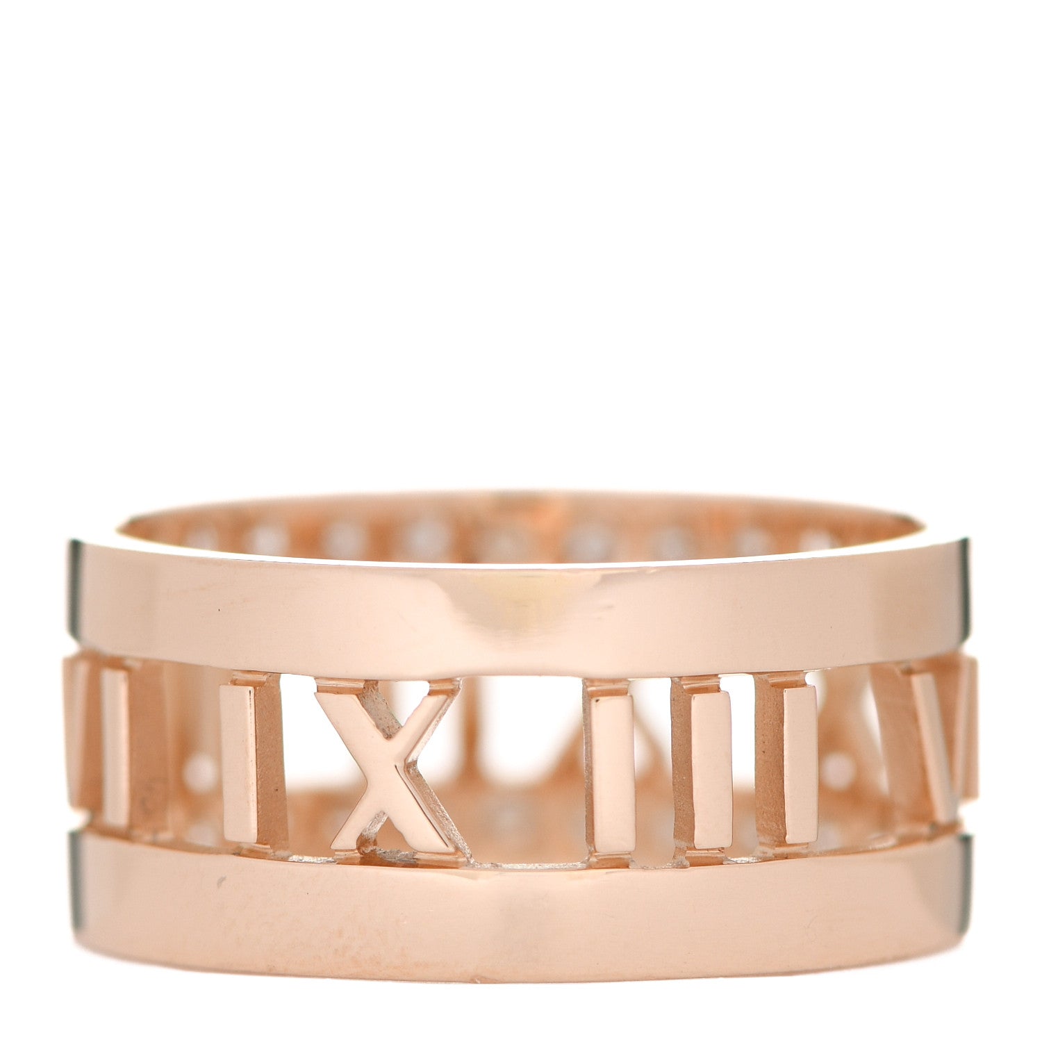 Tiffany 18K Rose Gold Diamond Wide Atlas Open Ring 54 7 3 of 4