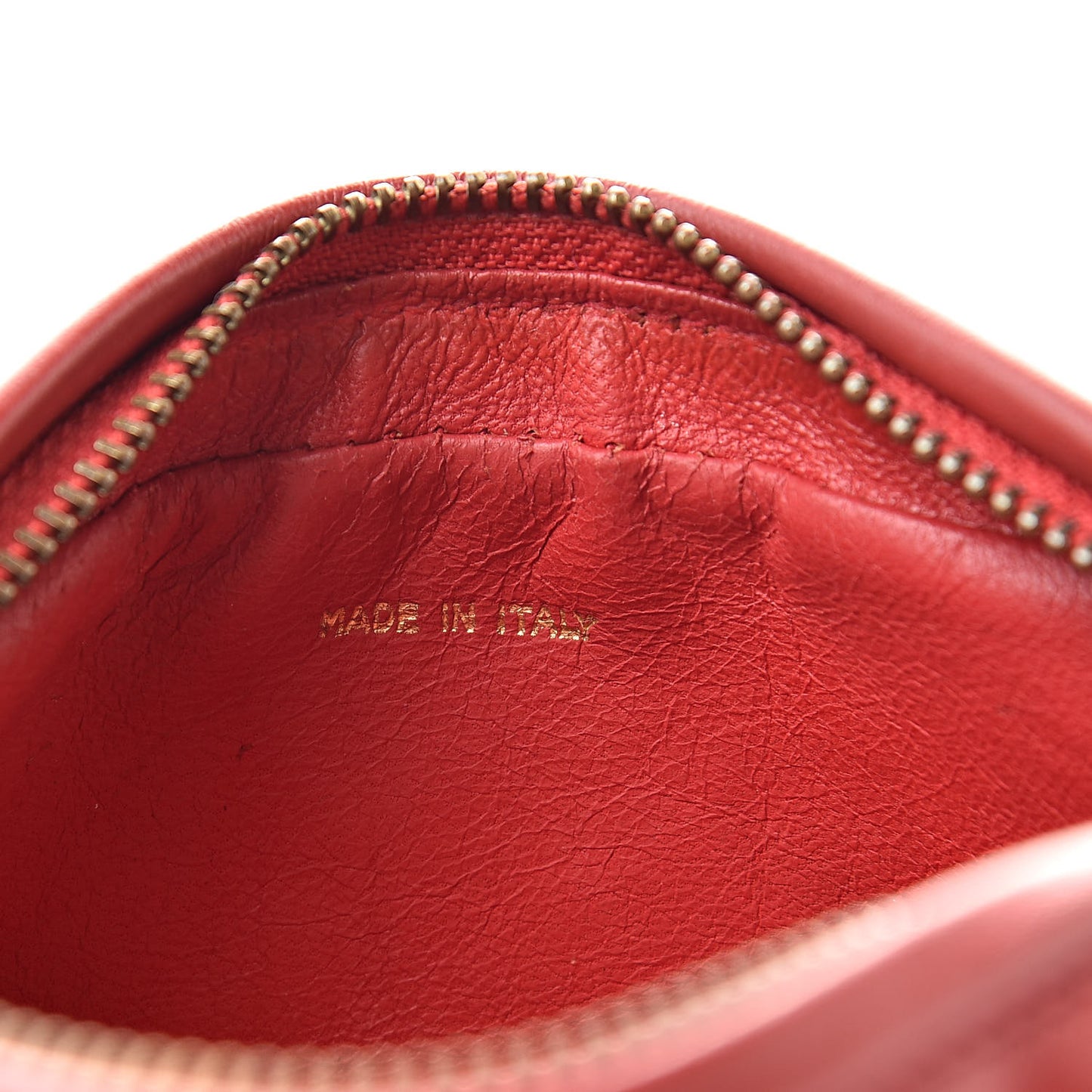 Lambskin Quilted Tassel Pouch Red