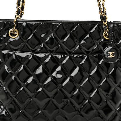 Chanel Patent Quilted Shopping Tote  Black 9 of 14